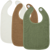 Set van 3 badstof slabben - 3-pack basic badstof offwhite/toffee/forest green